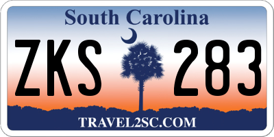 SC license plate ZKS283