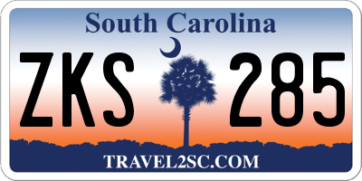 SC license plate ZKS285