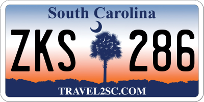 SC license plate ZKS286