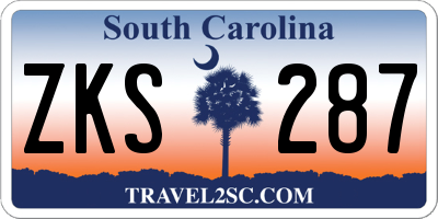 SC license plate ZKS287