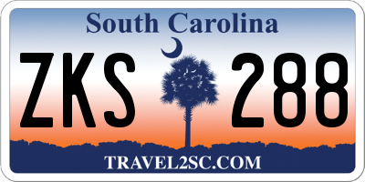 SC license plate ZKS288