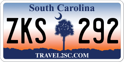 SC license plate ZKS292