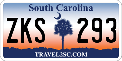 SC license plate ZKS293
