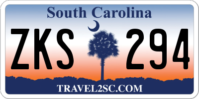 SC license plate ZKS294