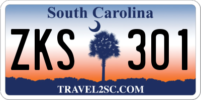 SC license plate ZKS301