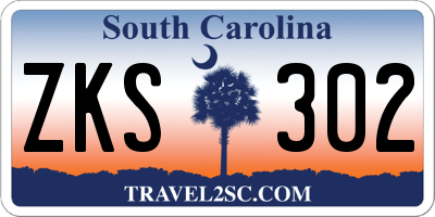 SC license plate ZKS302