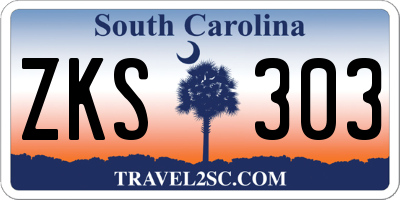 SC license plate ZKS303