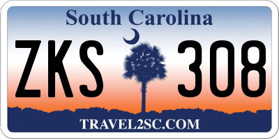 SC license plate ZKS308