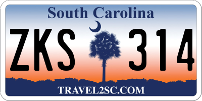 SC license plate ZKS314