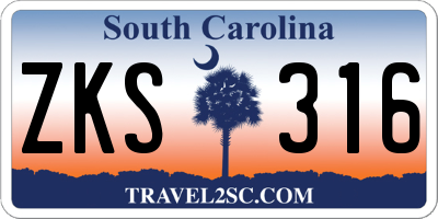 SC license plate ZKS316