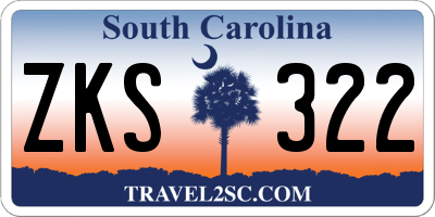 SC license plate ZKS322