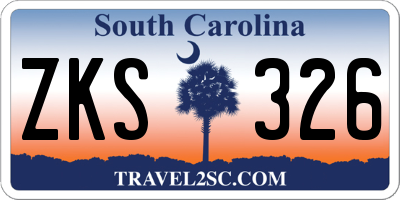 SC license plate ZKS326