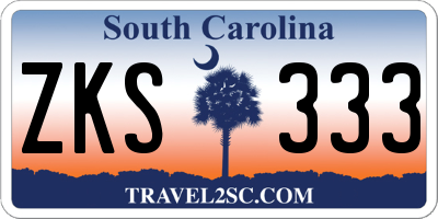 SC license plate ZKS333