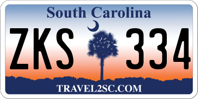 SC license plate ZKS334