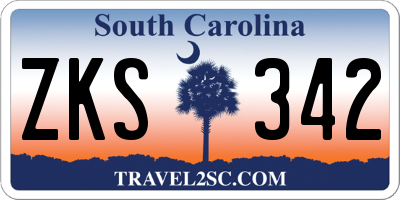 SC license plate ZKS342