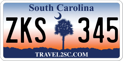 SC license plate ZKS345