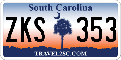 SC license plate ZKS353