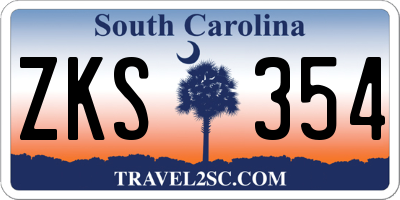 SC license plate ZKS354