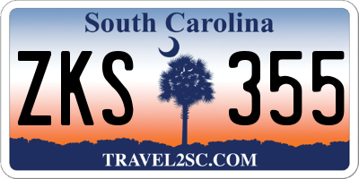 SC license plate ZKS355