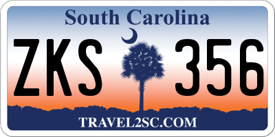 SC license plate ZKS356