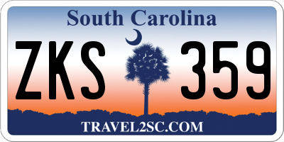 SC license plate ZKS359