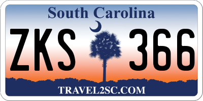 SC license plate ZKS366