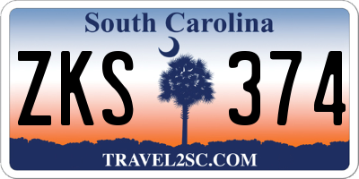 SC license plate ZKS374