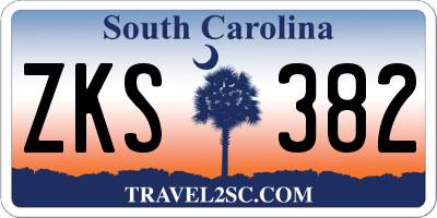 SC license plate ZKS382