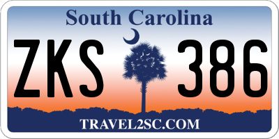 SC license plate ZKS386