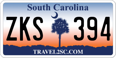 SC license plate ZKS394