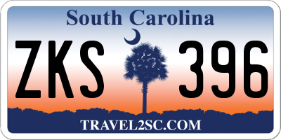 SC license plate ZKS396