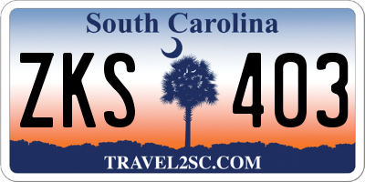 SC license plate ZKS403