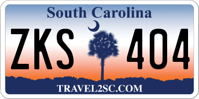 SC license plate ZKS404