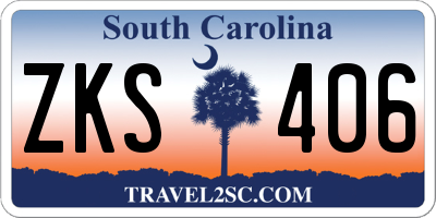 SC license plate ZKS406