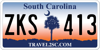 SC license plate ZKS413