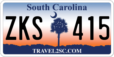 SC license plate ZKS415