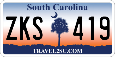 SC license plate ZKS419