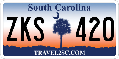 SC license plate ZKS420