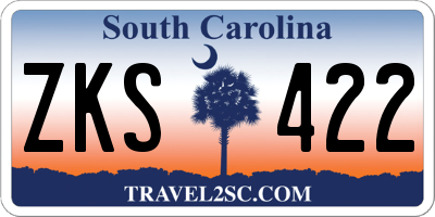 SC license plate ZKS422