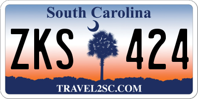 SC license plate ZKS424
