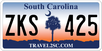 SC license plate ZKS425
