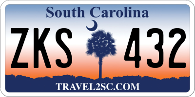 SC license plate ZKS432
