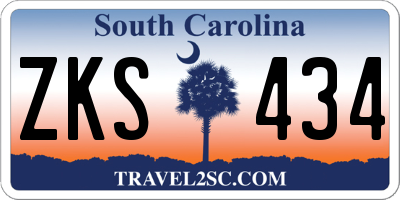 SC license plate ZKS434