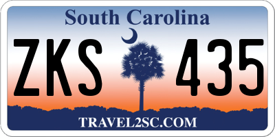 SC license plate ZKS435