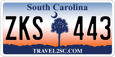SC license plate ZKS443