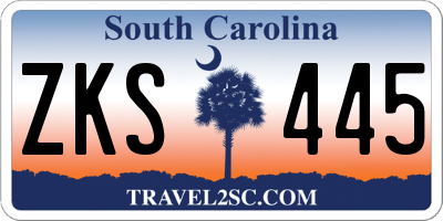 SC license plate ZKS445