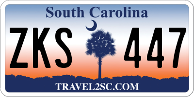 SC license plate ZKS447