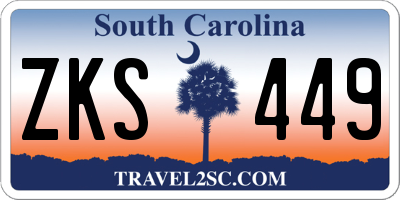 SC license plate ZKS449