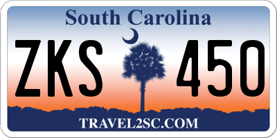 SC license plate ZKS450