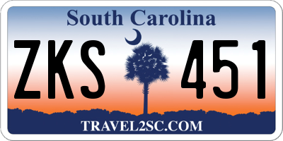 SC license plate ZKS451